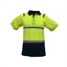 High visibility 100% cotton cheap safety polo reflective fluorescent t-shirt